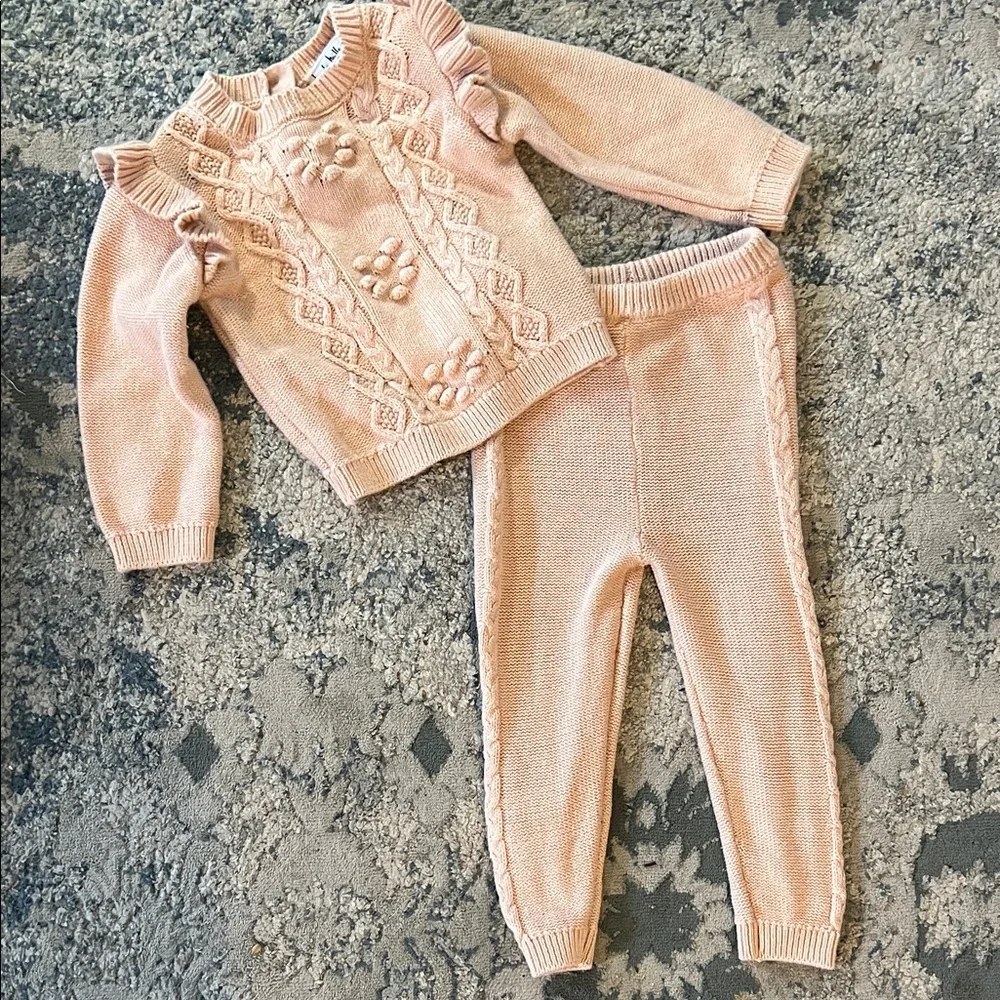 Nicole Miller Pink Matching Sweater Set - Picture 1 of 10
